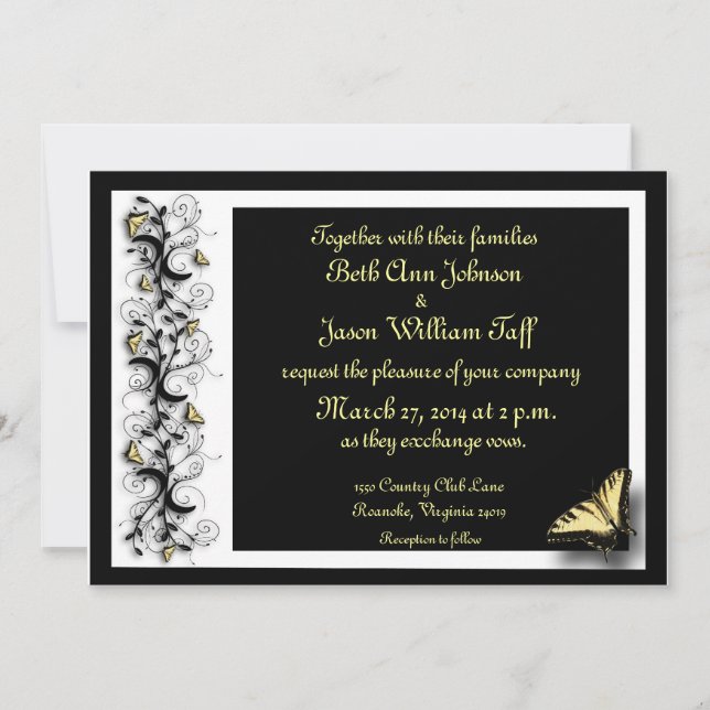 Butterfly Theme Invitation (Front)