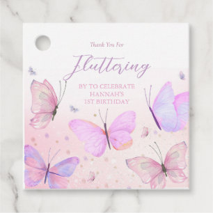 Butterfly Theme Square Favour Tags