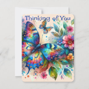 Butterfly Thinking of You Personalised Card