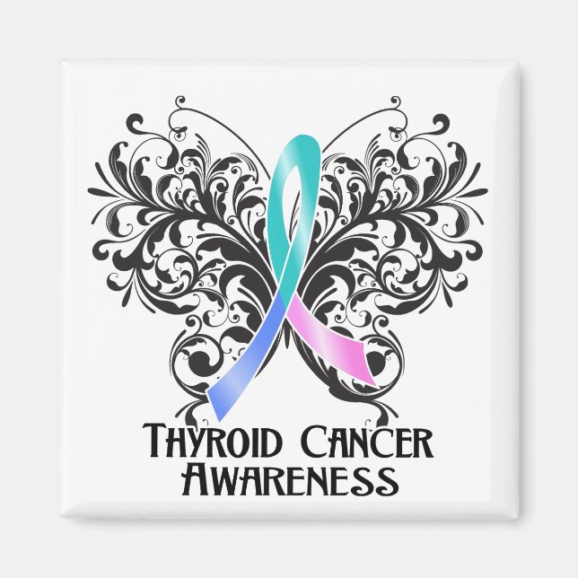Butterfly Thyroid Cancer Awareness Magnet (Front)