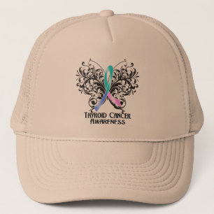 Butterfly Thyroid Cancer Awareness Trucker Hat