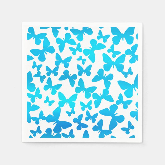 Butterfly Toss (Blue) Napkin (Front)
