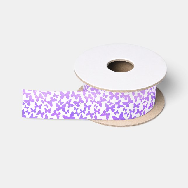 Butterfly Toss (Lavender) Satin Ribbon (Spool)