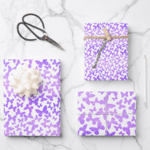Butterfly Toss (Lavender) Wrapping Paper Sheet