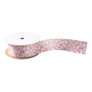 Butterfly Toss (Peach) Satin Ribbon