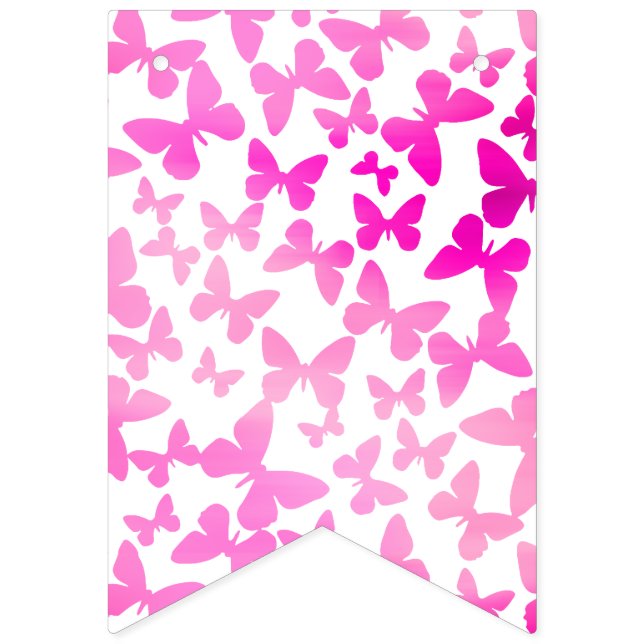 Butterfly Toss (Pink) Bunting (First Flag)
