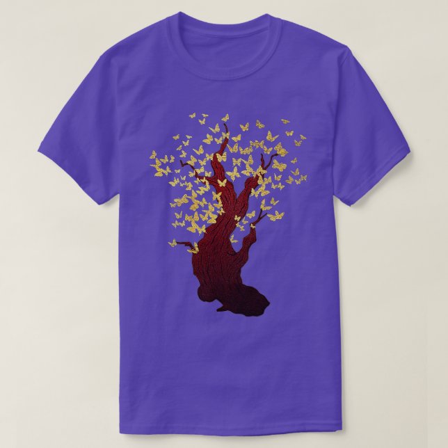 Butterfly Tree Beautiful Animal Butterflies Tree N T-Shirt (Design Front)