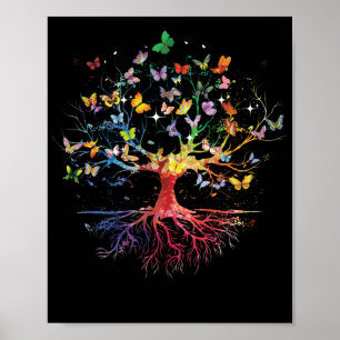 Butterfly Tree Beautiful  Insects Poster