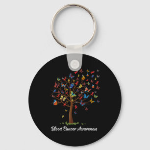 Butterfly Tree Beautiful Red Ribbon Blood Cancer A Key Ring