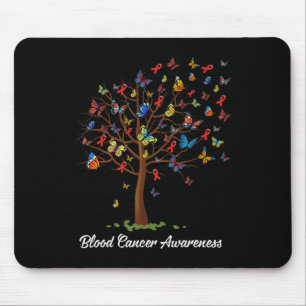 Butterfly Tree Beautiful Red Ribbon Blood Cancer A Mouse Mat