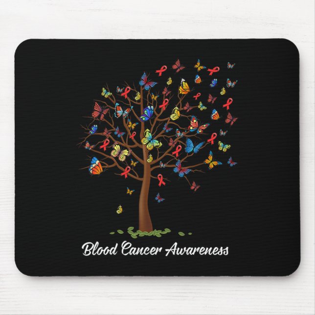 Butterfly Tree Beautiful Red Ribbon Blood Cancer A Mouse Mat (Front)