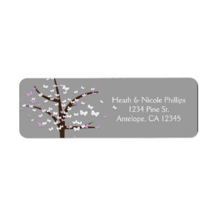 Butterfly Tree Lavender & Grey Address Labels