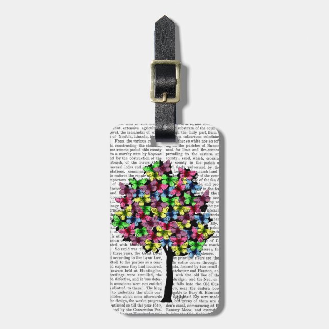 Butterfly Tree Luggage Tag (Front Vertical)