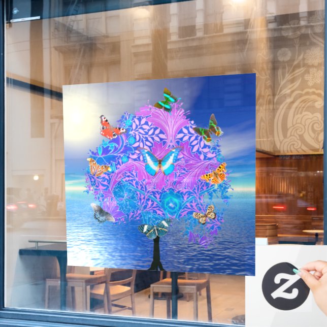 Butterfly Tree Window Cling (Cafe Window)