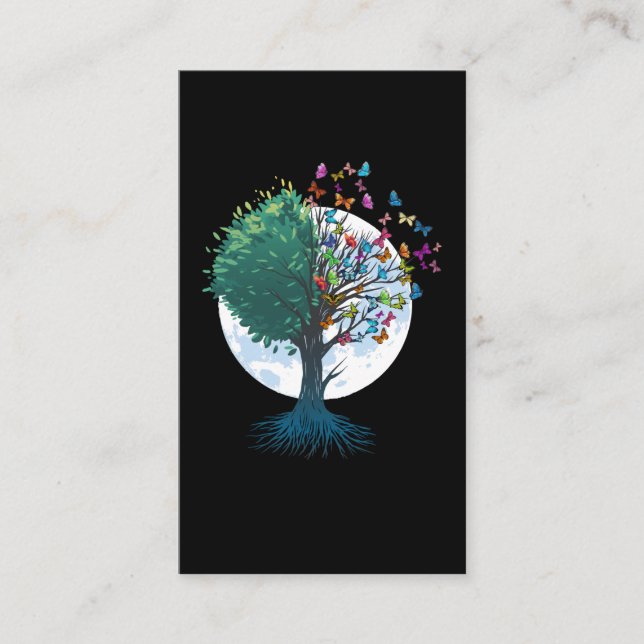 Butterfly Tree Women Girls Cute Butterflies Business Card (Front)