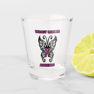 Butterfly/Tribal...Breast Cancer Shot Glass