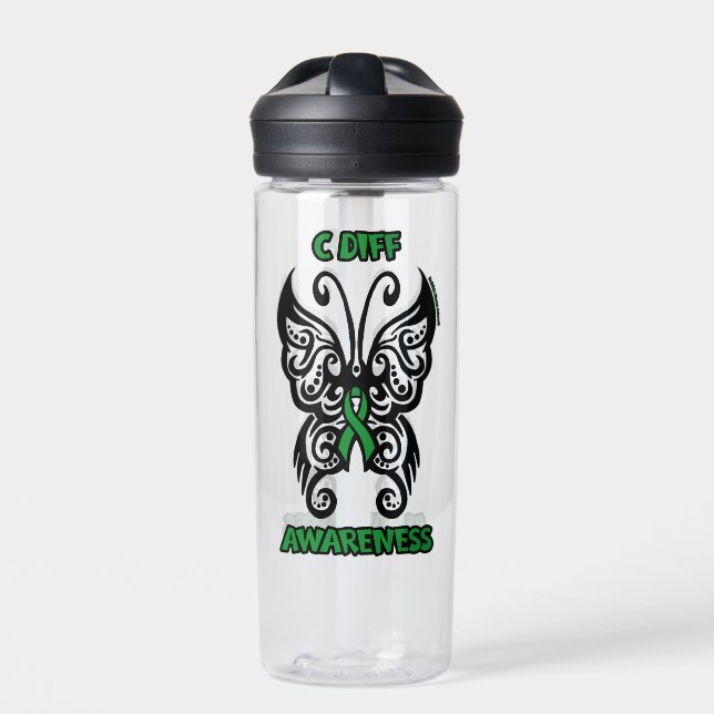 Butterfly/Tribal...C Diff Water Bottle (Front)