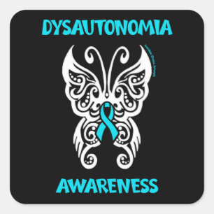 Butterfly/Tribal...Dysautonomia Square Sticker
