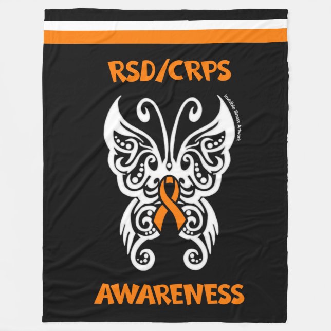 Butterfly/Tribal...RSD/CRPS Fleece Blanket (Front)