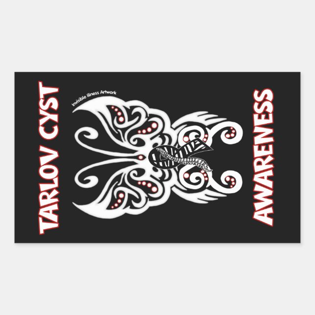 Butterfly/Tribal...Tarlov Cyst Rectangular Sticker (Front)