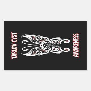 Butterfly/Tribal...Tarlov Cyst Rectangular Sticker