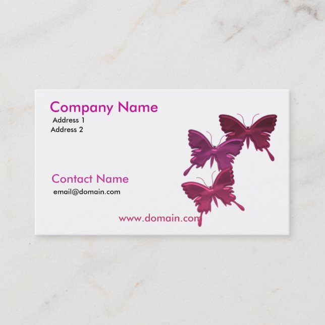 Butterfly Trio Business Card (Front)