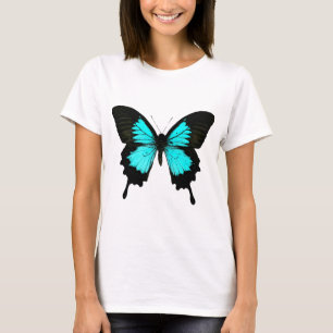 Butterfly - turquoise blue and black T-Shirt
