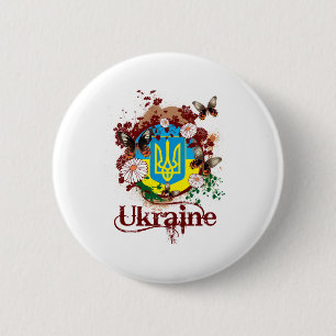 Butterfly Ukraine 6 Cm Round Badge
