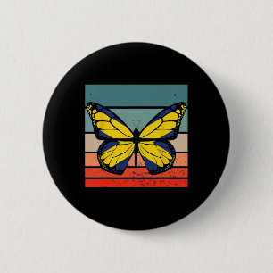 Butterfly Ukraine Wings National Symbol Elegance D 6 Cm Round Badge