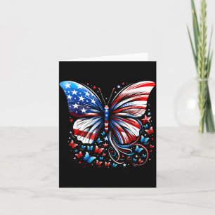 Butterfly USA Flag Cute 4th of July Funny American Card