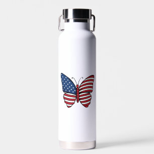 Butterfly USA Flag Sublimation-62614 Water Bottle