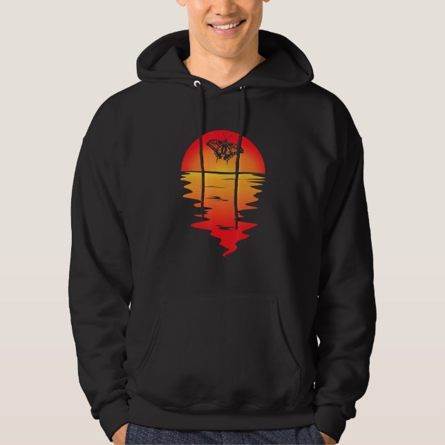 Butterfly Vaporwave Sunset Butter Fly Synthwave Hoodie (Front)