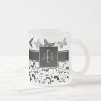 Butterfly Victorian Flourish Black White