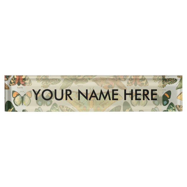 Butterfly Vintage Antique Butterflies Art Nameplate (Front)