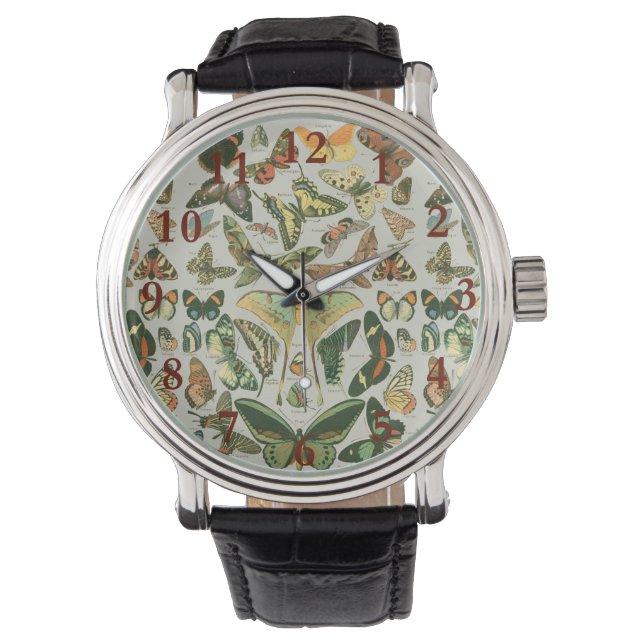 Butterfly Vintage Antique Butterflies Art Watch (Front)