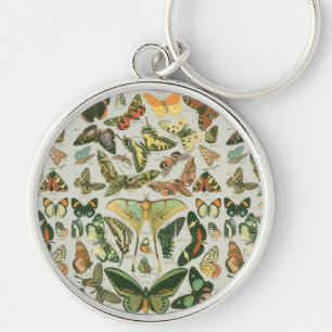 Butterfly Vintage Antique Butterflies Pattern Key Ring