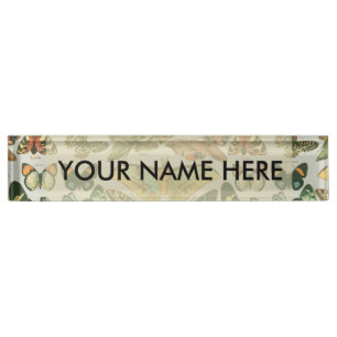 Butterfly Vintage Antique Butterflies Pattern Nameplate