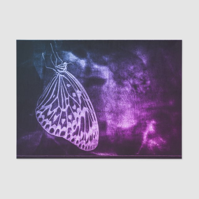 Butterfly Vintage Antique Purple Black Decoupage Tissue Paper (Front)