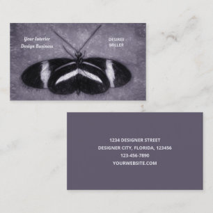 Butterfly Vintage Antique Purple Interior Designer Business Card