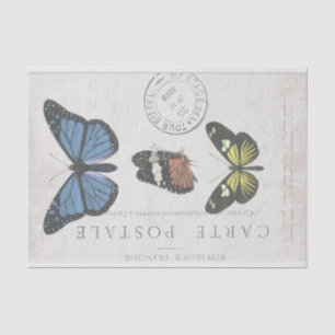 Butterfly Vintage French Carte Postale Decoupage T Tissue Paper