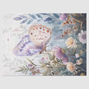 Butterfly Vintage Hand Writing Letter Decoupage Tissue Paper