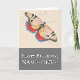 Butterfly Vintage Look Birthday Greeting Card