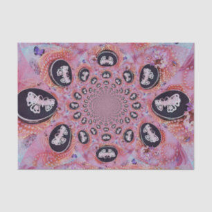 Butterfly Vintage Pink Chic Elegant Pearls Tissue Paper