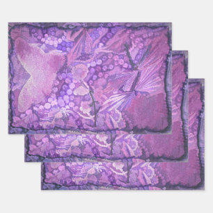 Butterfly Vintage Purple Victorian Style Romantic Wrapping Paper Sheet