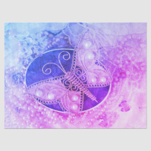 Butterfly Vintage Romantic Purple Pink Decoupage Tissue Paper