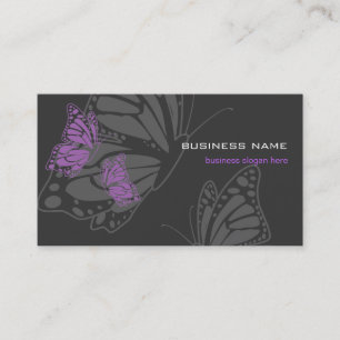 Butterfly Violet & Dark Elegant Modern Business Card
