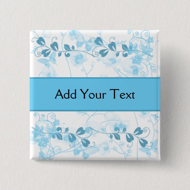 Butterfly Visions in Blue 15 Cm Square Badge (Front)