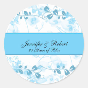 Butterfly Visions in Blue Anniversary Classic Round Sticker