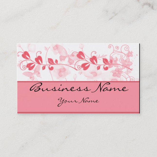 Butterfly Visions in Honeysuckle Pink Business Card (Front)