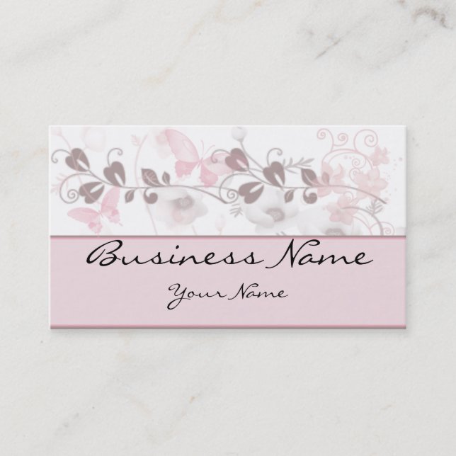 Butterfly Visions in Pink and Mauve Business Card (Front)